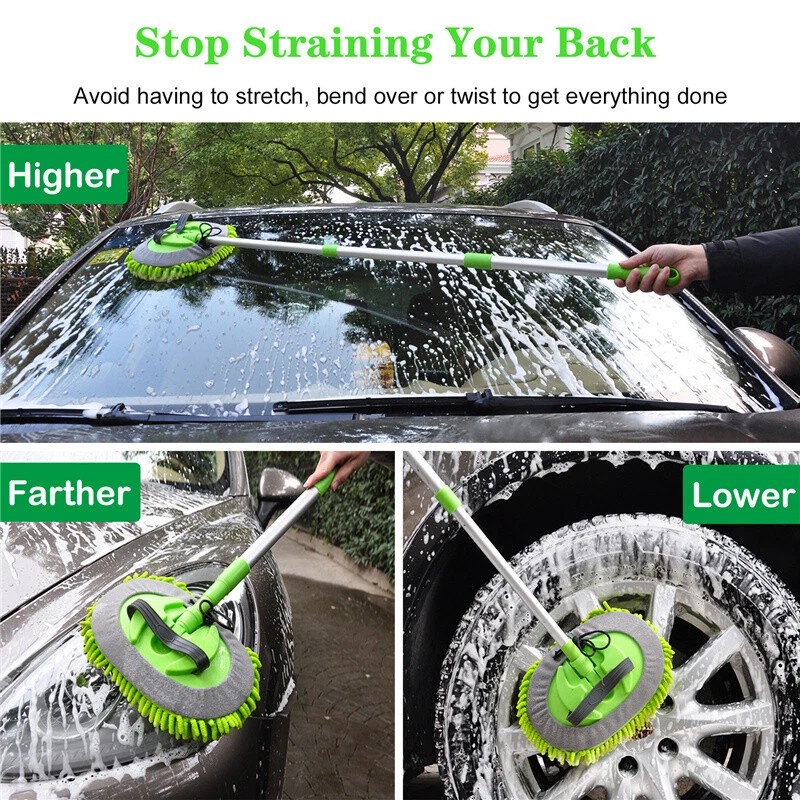 CarCarez 3 in 1 Microfiber Car Wash Brush Cleaning Mop