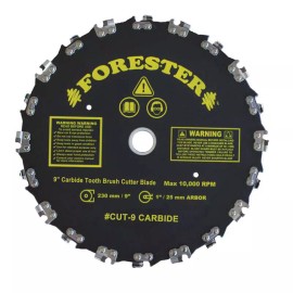 Forester Carbide Tipped Chainsaw Tooth Brush Cutter Blade - 9" Diameter