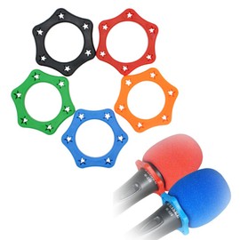 AKOAK 5 Pack Assorted Color Rubber Wireless Slip Holder Stand Roller Mic Microphone Handheld Microphone Anti-rolling Protection Rings