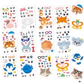 36 Pegatinas de Animales para Niños y Niñas, Calcamonias Infantiles Pegatinas,Calcomanías Decorativas, Juguetes Interactivos y Educativos,para Fiestas Infantiles y Actividades Creativas (02)