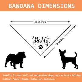 Dog Birthday Party Supplies Bandanas Lets Pawty Funny Dog Puppy Party Outfit Decorations Scarf Gifts for Puppy Pet Dog Bandana