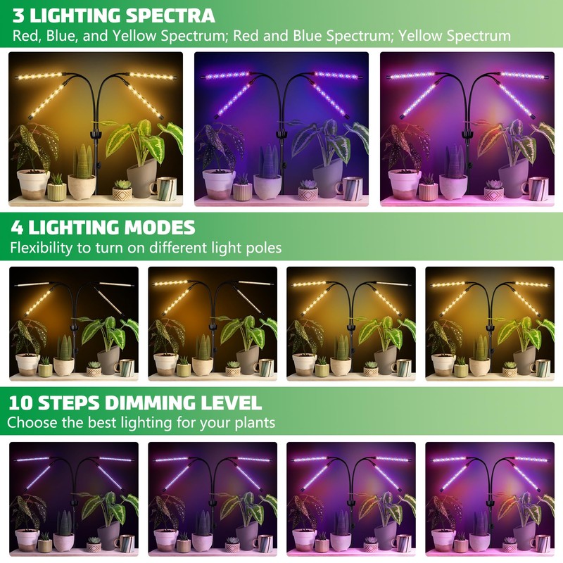 LED Grow Lights for Indoor Plants Full Spectrum with 15-63