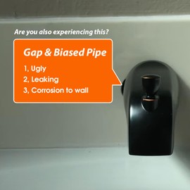 hwalu 1/4" Thick SUS304 Tub Spout Cover Ring, Bathtub Faucet Surround Sealing Spacer Plate, Bath Shower Remodel Trim Faceplate Gasket (Matte Black)