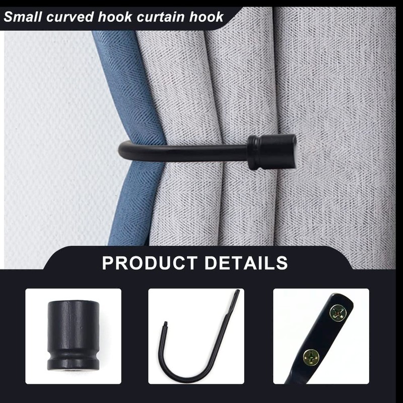 4 Pcs Curtain Holdbacks, Wall Mounted Metal Drapery Tiebacks, Decorative