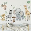 Runtoo Safari Animals Wall Decals Elephant Giraffe Monkey Jungle Wall