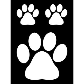 Eyecandy Decals Dog PAW 4" Decal Sticker Plus 2 Small White