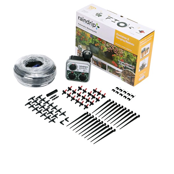 Raindrip R560DP Automatic Watering Kit for Container and Hanging Baskets, Water up to 20 plants with this kit