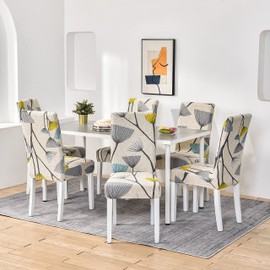 Lalluxy Stretchy Parson Chair Slipcovers for Dining Room Chair seat Covers Chair Protectors for Party Pet Protection Universal Fit Soft Polyester (Set of 4, Dandelions)