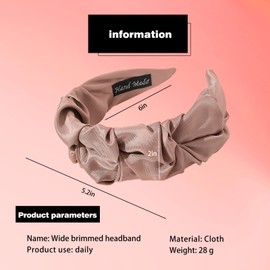 Women's Headband with Shimmering Braided Surface in Ruffle Look Headband Wide Headband Girls Soft Hair Gentle Comfortable Pink