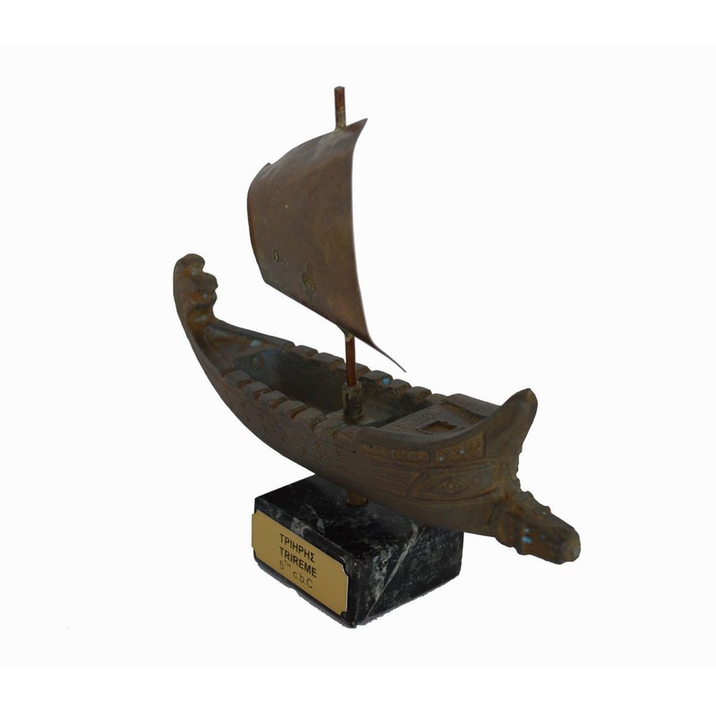 Estia Creations Trireme Sculpture Artifact Statue Ancient Greek Ship Miniature