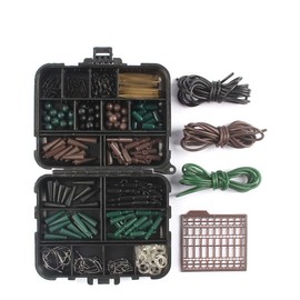 187PCS Carp Fishing Tackle in Box, Fishing Accessories Kit Including Fishing Hooks, Fishing Bead, Tubing and other Accessories for Carp Fishing Bait Making Carp Terminal Tackle