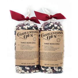 2 Pack of Low Country Charleston's Own South Carolina Bean Soup and Rice Packages - Directions on Label (12oz, Three Bean Chili)