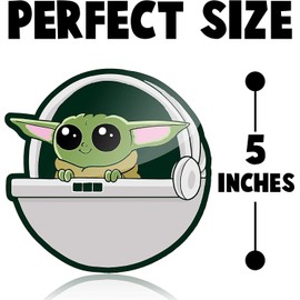 10 Pack Baby Yoda Stickers, Baby Yoda Car Decal Sticker Vinyl Car Decal or Laptop Sticker for Refrigerator, Luggage, Vehicle, Window, Bumper, MacBook