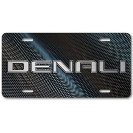 Mako DENALI Inspired Art Aluminum Wave Carbon FIber look Car Vanity License Plate Tag