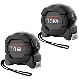 Genérico 2 Pcs Cinta Métrica 10m Cinta Métrica Autoblocante Flexómetro de Acero Fluorescente Flexómetro Gripper Fácil de Leer Escala Métrica para Diseñadores Arquitectos y Artesanos