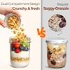 ComSaf Overnight Oats Containers with Lids (16oz+4oz, 2Pcs), Dual-Laryer Chia
