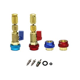 RAGBUSCLE AC R134A R1234YF Valve Core Tool, Valve Core Quick Remover Installer Set For AC, Copper Aluminum Alloy High Low Pressure Repair Tool