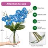 Blue Orchids Artificial Flowers, Faux Orchid in Glass Vase Real