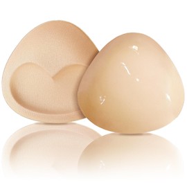 Promking Double-Sided Bra Pad Inserts Adhesive Bra Pads Push up Breast Enhancers Pads Waterproof Bra Cups Inserts (Nude_01_one-sided Adhesion, C/D)