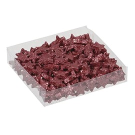 MIJOMA Confetti 3D Glitter Stars Glitter Stars Scatter Stars Table Decoration Elegant and Modern Decoration for Christmas, Birthday, Wedding, New Year's Eve (Size 1.7 cm – Pack of 144, Coral Red)