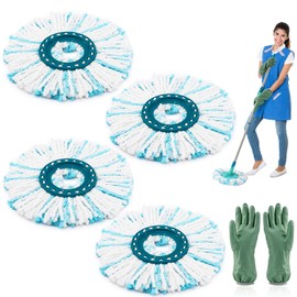 Pack of 6 Mop Head Replacement Covers for Leifheit Clean Twist Disc Mop Micro Set, 2 Microfibre System Cleaning Cloths, Ideal for All Floor Types with High Water and Dirt Absorption