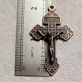 LOT OF 10 Cross Stainless Steel  Catholic Jesus Crucifix & ROSARY centerpiece