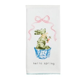 Mud Pie Hello Spring Topiary Tea Towel; 26" x 16 1/2"