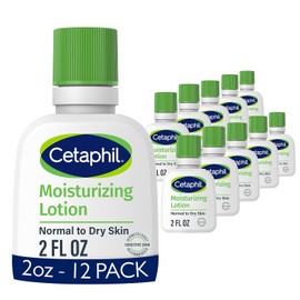 Body Moisturizer by CETAPHIL, Hydrating Moisturizing Lotion for All Skin Types, Suitable for Sensitive Skin, NEW 2 oz Pack of 12, Fragrance Free, Hypoallergenic, Non-Comedogenic