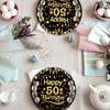 EVYIENEN Pack of 50 Happy Birthday 50th Birthday Paper Plates,