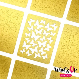 Whats Up Nails - Butterflies Nail Vinyl Stencils for Nail Art Design (1 Sheet, 12 Stencils)
