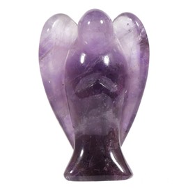 Nupuyai Angel Gemstone Guardian Angel Figurine Crystal Pocket Angel Healing Stone Talisman Lucky Charm Angel Statue Fengshui Decoration (Amethyst)