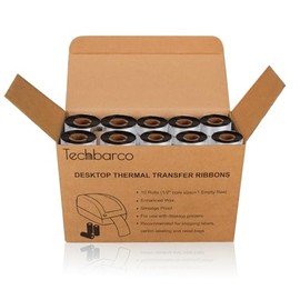 10 Rolls Desktop Thermal Transfer Ribbons -Enhanced Wax, 4.33" x 244'(110mm x 74m), 0.5" Core, for Zebra Desktop Printer