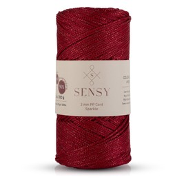 Sensy Premium 2 mm 230 Metres Glitter Polyester Rope, 90% Polypropylene, 10% Polyester Cord, Macrame Cord 2 mm Crochet Bag Cord, Macrame Rope, Crochet Yarn, Gift for Knitwear