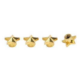 A ABSOPRO Tire Valve Stem Caps 21x14MM Car Wheel Valve Cap Plastic Copper Gold Tone Star Shape for Car Bike Motorcycle Truck Anti Crash Tyre Valve Stem Cover Valve Dust Cap 4 Pcs