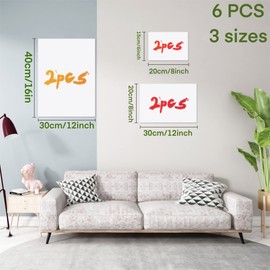 8 Pack 40x30, 30x20, 20x15 Canvases for Painting, Stretched White Canvas with Petal Paint Tray Palettes & Tape, Artist Canvases Frame Board Panels, Cotton Canvas for Oil, Acrylic, Watercolor