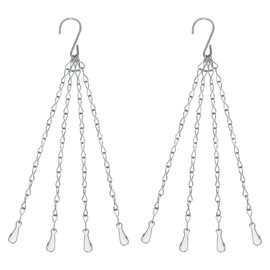 ccHuDE 4 Pcs 40cm 4 Legs Hanging Chains Metal Hanging Basket Hangers Garden Plant Hanger Chains Flower Pot Chains with Clip and Hook for Planters