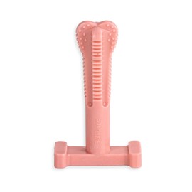 Bullibone SuperBrush: Dog Teeth Cleaning Brushing Toothbrush Stick - Long Lasting Nylon Pink Peppermint Chew Toy for Oral Care and Dental Health