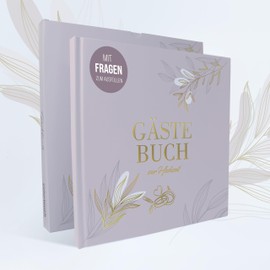 colortouch Wedding Guest Book with Questions to Fill In, 104 High-Quality Pages Wedding Guest Book, Premium Paper Wedding Book with Hard Cover for Beautiful Memories, Vintage Wedding Guest Book