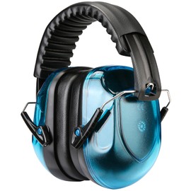 ProCase Noise Reduction Safety Ear Muffs, Hearing Protection Earmuffs, NRR 28dB Noise Sound Protection Headphones for Shooting Gun Range Mowing Construction Woodwork Adult Kids -Crystalblue