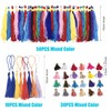 Allazone 200 Pieces Tassel Set 6 Style Bookmark Tassels Handmade
