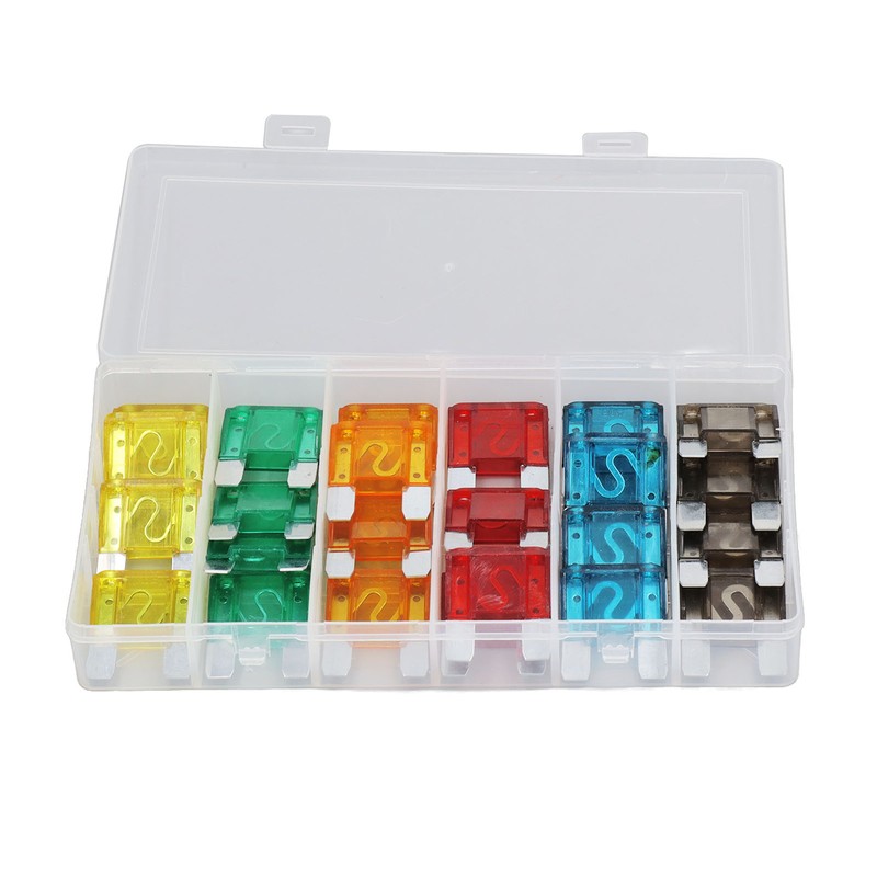 24PCS Car Blade Fuses Zinc Alloy Fuse Assortment Set Automobile