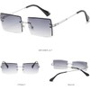 VueLux Fashion Sunglasses Small Rectangular Rimless Glasses for Men and