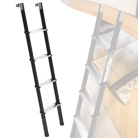 Marudina 660lbs Heavy-Duty Step Ladder:,8-Level Adjustable Bunk Bed Ladder (59"-65"),Anti-Slip Steel-Aluminum Frame, Fits Campers, Dorms and Kids' Rooms, Compatible with Beds of 57"-63" Height