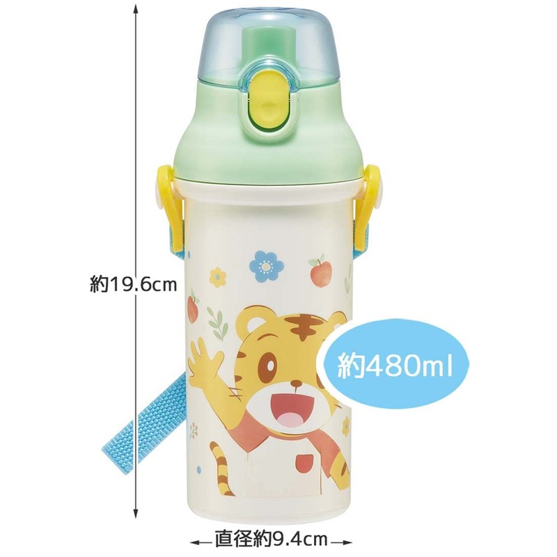 Skater PSB5SANAG-A Shimajiro Water Bottle, 16.9 fl oz (480 ml),