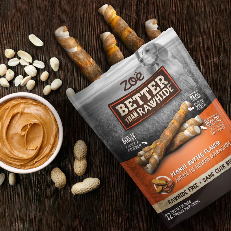 Zoe Peanut Butter Twists Dog Treats, 148 GR