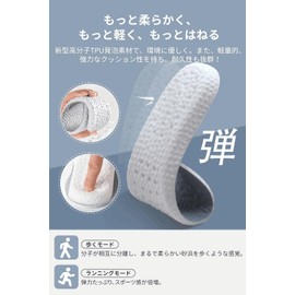 INSOORU-07 Insoles, 2 Pairs, Anti-Fatigue, Soft, Breathable, Absorbs Sweat Absorbent, Shock Absorbing, Antibacterial, Deodorizing, Arch Insole, Footbed, Standing Work, Insole, Insole, Supportive