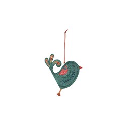 Creative Co-Op Hand-Painted Paper Mache Bird Ornament, Multicolor