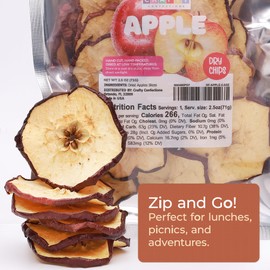 Premium Dried Apple Slices Dehydrated Apples 2.5 OZ (71 g) - 100% Natural Gluten Free Fruit Snacks Made in US Dried Apples No Sugar Added -Healthy Dried Apple Slices for Cocktails Crafts Potpourri