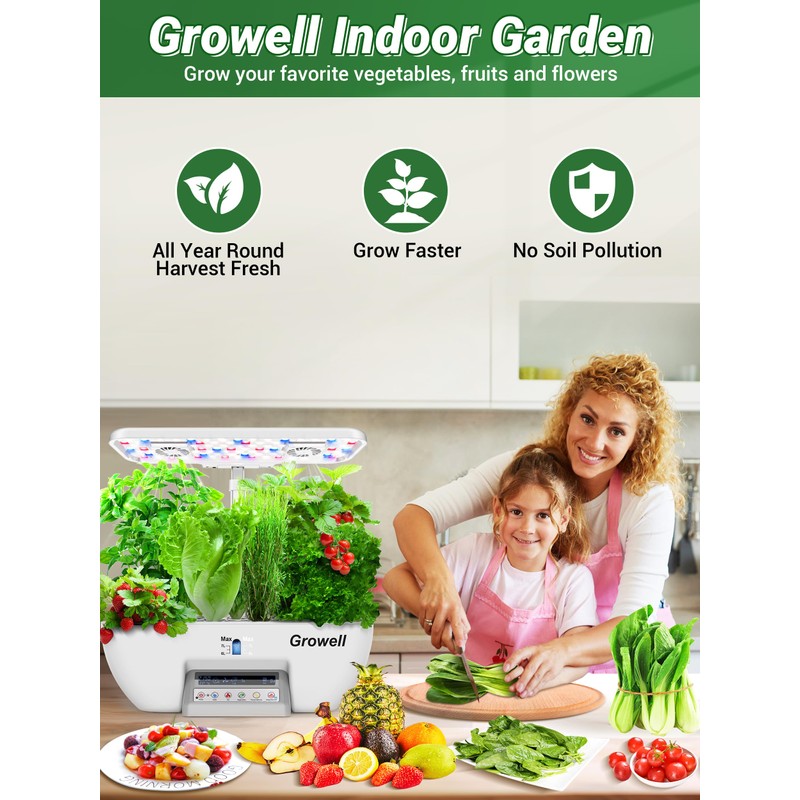 Hydroponics Growing System Kit, 17 Pods Herb Garden with 102