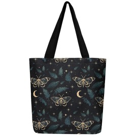 Loussiesd Leopard Canvas Shopping Bag Modern Fabric Bag Animal Print Fabric Bag Safari Tote Bag for Shopping Yellow Tote Bag, Blue Black